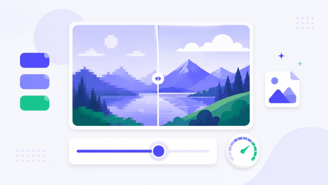 A quality slider with a small size gauge under a converted image preview