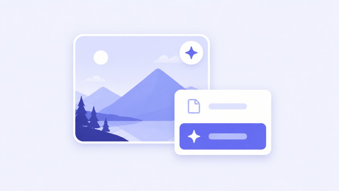 A thumbnail with the sparkle AI menu open, showing a free OCR option and an AI OCR option