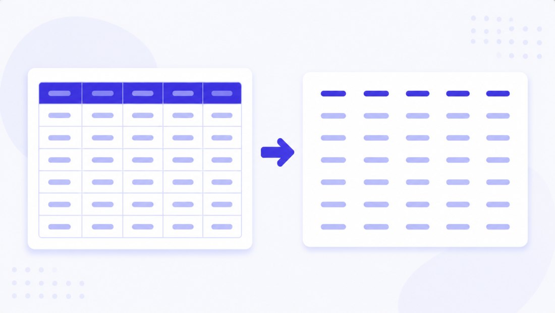 A table in an image being turned into neat structured rows of text