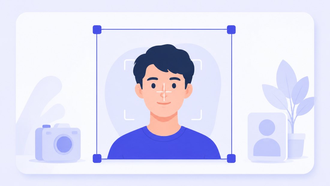 A portrait with the crop frame centred on the face so it is not cut off by the Instagram square